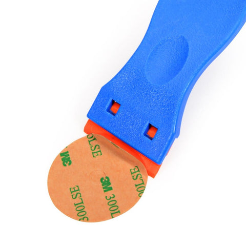 1.5 Inch Plastic Razor Scraper With Ten Double Edged Blades for Removing Labels, Stickers, and Decals from Glass Windows