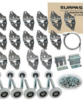 Garage Door Hardware Kit With Nylon Rollers Hinges Top Brackets And Seven Foot Cable Rope For Sixteen By Seven And Eighteen By Seven Double Doors Durable And Quiet Replacement With Reinforced Nylon Rollers And Rust Resistant Hardware