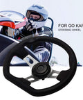 270mm 3 Spoke Steering Wheel for Go Karts and Off Road Vehicles PU Foam Comfortable Grip Metal Core Universal 3 Hole