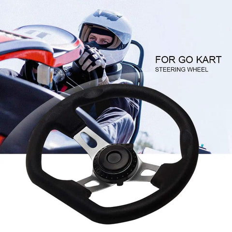270mm 3 Spoke Steering Wheel for Go Karts and Off Road Vehicles PU Foam Comfortable Grip Metal Core Universal 3 Hole