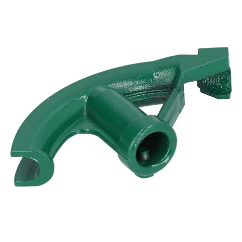 Rocksolid Cast Iron Manual Pipe Bender For 5/8 Inch Emt Conduit And Pvc Tubing heavy duty green pipe bender tool side view.