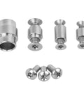 Premium 13 Piece Titanium Hardware Kit For Spyderco C81 Knife includes multiple titanium screws and spacers arranged for detailed view.