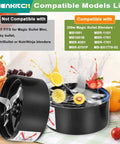 Beefy Replacement Blender Blades Two Pack For Magic Bullet 250W, stainless steel blades shown with compatible models list