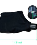 Heavy Duty Miter Saw Dust Collection Bags, 11.8 inch mesh sack with 1.8 inch connector, designed for clean workshop use.