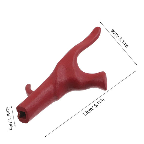 Red ergonomic Fencing Replacement Grip And Stable Handle For Foil Stainless Steel Build Easy Install Safe Hand Guard, side view