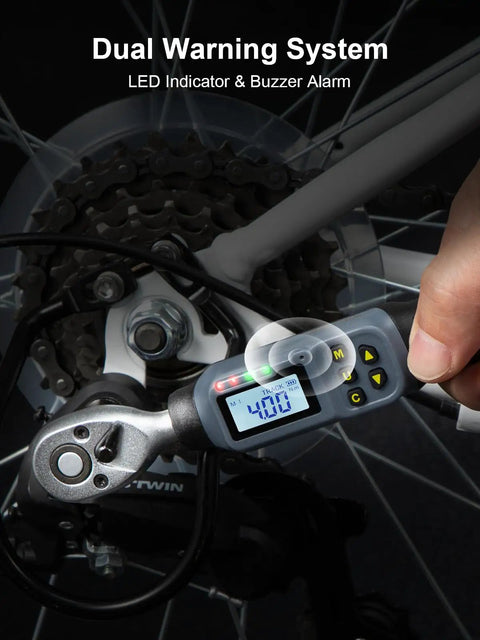 Digital Torque Wrench One Quarter Inch Drive With Buzzer And LED Indicator, Pro-Grade Accuracy 1.1-22.1 Ft-Lbs And 1.5-30 Nm, Quick-Swap Socket Head, Electronic Wrench Kit With Bits And Sockets For Bikes, Motorcycles, And Gunsmithing on bike axle