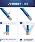 Operation tips for 16mm Diamond Hole Saw Drill Bit Set in a 2 pack with hex shank for dry drilling through porcelain ceramic stone.
