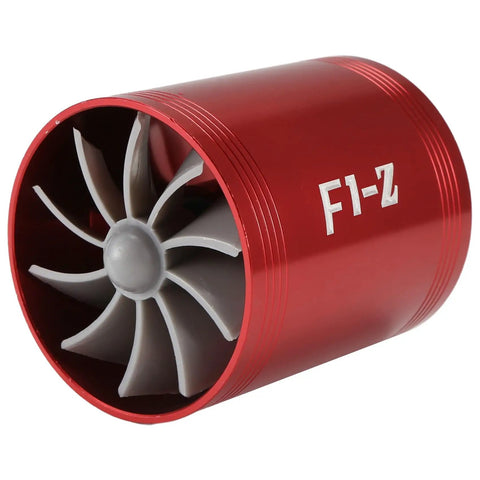 Double Turbine Air Intake Fan For Cars That Really Boost Airflow And Save Gas Metal Turbo Charger Style Intake High Flow Design With Durable Construction 6.0cm Inner Diameter 6.5cm Outer Diameter 7.5cm Length Easy Plug Install