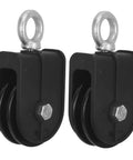 2 Pack 70mm Cable Pulley Wheel Heavy Duty Swivel Block Silent Detachable Lifting Roller For DIY Home Gym Systems Load Capacity 100kg Ideal For Cable Crossover And Weight Training Workouts With Quiet Smooth Operation, black