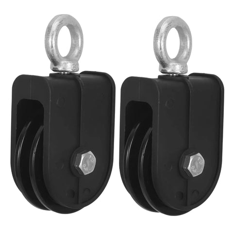 2 Pack 70mm Cable Pulley Wheel Heavy Duty Swivel Block Silent Detachable Lifting Roller For DIY Home Gym Systems Load Capacity 100kg Ideal For Cable Crossover And Weight Training Workouts With Quiet Smooth Operation, black