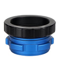 Blue and black Hybrid 1.25 Inch Telescope Eyepiece Adapter with PETF Inner Ring and Coaxial Lock, side view