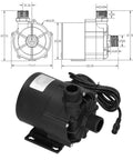 Straight Up Silent Submersible Pump Equipped With Brushless DC Motor And IP68 Waterproof Rating, black engineering plastic design.
