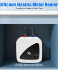 Straight Up Fast Heating Under Sink Water Heater Real Deal 1 Point 5 Gallon Electric Mini Tank Warmer With Digital Screen Display And Remote Control For Kitchen Or Bath Everyday Use in compact under sink setup.