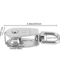 Heavy Duty 304 Stainless Steel Single Pulley Block With Rotatable 360 Degree Roller And Rings, Smooth Rust Resistant Rope Lifting Pulley System Built For Tough Jobs And Heavy Loads, M25 3.35x2.1cm