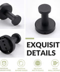 Matte Black Robe Towel Hook With 11 Lb Capacity 304 Stainless Steel Round Heavy Duty Coat Hook Exquisite Details