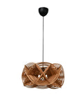 Boho Rattan Pendant Light With 8 Foot Cord Handwoven Shade 60W Max Hardwired Only Natural Woven Ceiling Fixture For Living Room Bedroom Or Kitchen Island Warm Ambient Glow.