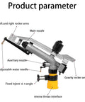 360 Degree Rain Gun Sprinkler With One And A Half Inch FNPT Connection Full Circle Impact Sprinkler with labeled parts