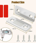 6 Pack Cabinet Magnetic Catch Set For Easy Install No Drill Stainless Steel Strong Magnetic Latch with dimensions and screws
