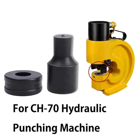 Single Hole Punch Die Set For Hydraulic Punch Tool Compatible With CH 70 Machines, heavy duty metal dies, heat treated alloy steel.