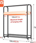 Haul Master Steel Roll Storage Rack Badass Wall Organizer For Vinyl Wallpaper And Crafting Material Spools dimensions with maximum roll length.