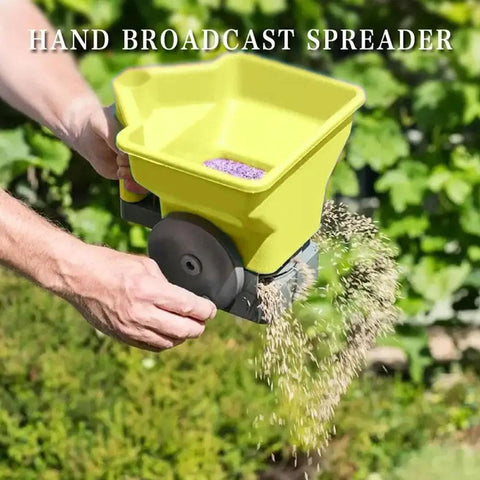 Handheld Grass Seed Spreader For Lawns And Gardens Reusable Fertilizer And Salt Broadcast Spreader Ergonomic Grip