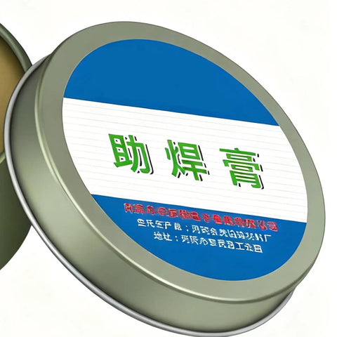 100G No Clean Flux Paste For Soldering And Electronics Repair Pro Grade Easy To Use Flux Cream With Non Corrosive Formula Leaves Minimal Clear Residue Ideal For PCB LED Phone Computer Chips And Home Workshop Projects shown in a metal tin with blue and white label.
