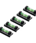 Small for spirit Level with Magnetic Bottom for Cross Stitch Frame, five liquid level indicators in black bases.