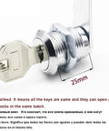 Close-up of Cam Lock With Metal Key For Door Mailbox Toolbox Gym Locker Furniture Drawer Hardware HJ01A 1 Piece Keyed Alike