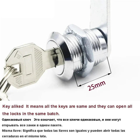 Close-up of Cam Lock With Metal Key For Door Mailbox Toolbox Gym Locker Furniture Drawer Hardware HJ01A 1 Piece Keyed Alike