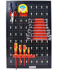 48 X 24 Inch Metal Pegboard Wall Organizer Kit With Hooks Wrench Racks Drill Holder And Screwdriver Organizer For Garage Gear Up