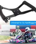 Butterfly Steering Wheel for Go Karts, durable iron sport kart replacement with ergonomic grip, racing scene background