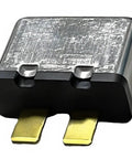 Close-up front view of 30A Thermal Fuse Relay-Style Plug-In Automotive Fuse Replacement For OE 443937105A showing metallic housing and pins.