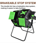 Dual Chamber Tumbler Compost Bin With 140L Capacity Outdoor Garden No Sweat Spin Rotation Sturdy Steel Frame