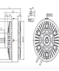 Technical drawing of Single Shaft Magnetic Powder Brake 50 Nm With Precise Yet Beefy Torque Adjustment And Long Service Life