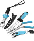 4 Piece Pistol Grip Fishing Tool Kit With 45 Degree Pliers Fillet Knife Gripper Line Snips And Fly Fishing Retractor For Anglers