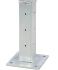 Beefy Galvanized Steel Drop In Fender Post With Tough As Nails Corrugated Guard Rail Powder Coated Bright Yellow, 18.8 inch post.