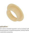 5 Pack Flanged Sleeve Bearing Plastic Bushing 12mm ID 14mm OD 6mm Length POM Yellow Durable Low Friction Bushings For Motors And Machinery Industrial Grade High Precision Fit Do It Yourself Projects close-up of yellow flanged bushing