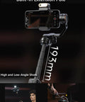 Smartphone Gimbal Stabilizer With 3 Axis Stabilization, Magnetic AI Tracker, Built-In Extension Rod for High and Low-Angle Shots