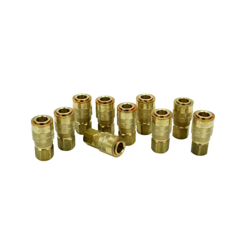One Quarter Inch FNPT M Style Air Coupler With Drag Guard For Heavy Duty Shop Use, 300 PSI Max, 250 Degree F, 40 SCFM Air Flow