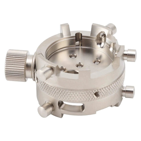 Pro Grade Stainless Steel Watch Movement Base Holder For Repairs And Adjustments Heavy Duty Fixation Tool, side view