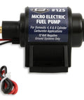 Front view of 12S Micro Electric Fuel Pump For Quick Fuel Transfer Self Priming 12V Negative Ground Vapor Lock Elimination