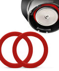 Two Pack 8.0mm Silicone Group Gasket For E61 Espresso Machines Grouphead And Portafilter Red Replacement Seal Ring BPA Free shown in use
