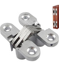 Concealed Overlay Cabinet Hinges 2 Pack With 180 Degree Bearing For Folding Doors And Windows Hidden Cross Door Hinge Set In Stainless Steel