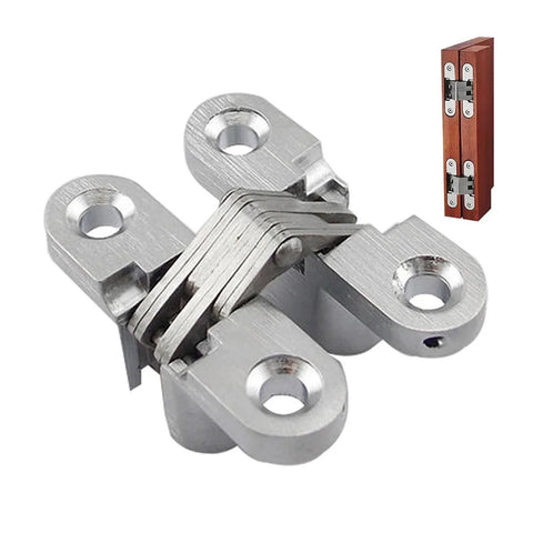 Ball Bearing Door Hinges Heavy Duty 2 Pack Hidden Concealed Cross Hinge With 180 Degree Swing Built Tough Durable Steel Hinges