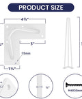 Diagram showing dimensions of Heavy Duty 30 Inch Hairpin Table Leg Set In White, One Half Inch Steel Rods, 800 Lb Capacity