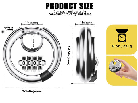 Keyless 4 Digit Combination Padlock With Hardened Steel Shackle Weatherproof Heavy Duty Lock For Sheds Gym Lockers Storage Units Gates And Fences That Keeps Your Gear Safe And Secure