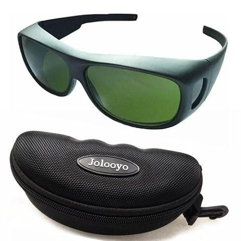 Top Shelf Hella Tough IPL Hair Removal Goggles Featuring OD5 Plus UV400 Lens Protection Complete Five Pack Bundle with storage case.