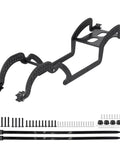 Beefy Carbon Fiber Chassis Kit For 1/18 TRX4M Bronco Defender Crawler with ECS Securing Straps and hardware components.