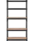 5 Tier Adjustable Storage Shelves Heavy Duty Garage Rack, 2000 Lbs Total Capacity, 30x12x60 Inch Steel Shelving Unit For Tools, Parts, And Gear, Durable Industrial Grade Boss Level Organization black steel 5-tier shelf