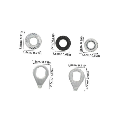 Beefed Up Heavy Duty Bicycle Wheel Axle Nut Kit With Carbon Steel Nuts And Anti Rotation Tab Washers For Mountain And Road Bikes Secure Retention Hardware To Prevent Loosening During Rough Rides, 1.8cm washers